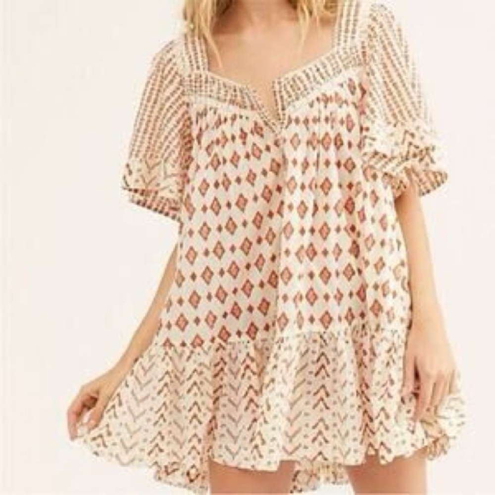 NWT Free People Hearts Desire Tunic Mini Dress